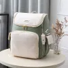 Çanta PU Deri Bez Backpack Bag Mumy Büyük Kapasite Çantası Mom Bebek Çok Fonksiyonlu Çok Fonksiyonlu Su Geçirmez Açık Seyahat Bebek Bezi Bebek Bakımı