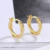 Stud Earrings Classic Europe And America Simple Twisted Glossy Golden Silver Plug 925 Sterling Engagement Women Jewelry 2024