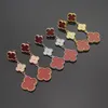 Klasyczne kolczyki z koniczyny marki Kobietowy projektantek Modna i urocza biżuteria 18K Złota Stalowa Diamentowe Kolczyki