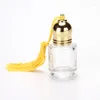 Storage Bottles Z42-5ML Small Clear Roll On Perfume Bottle Cylindrical Tassel Cover Oil 100PCS/LOT