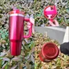 Cobrand Light Blue Spring Winter Cosmo Pink Parade Quencher H2.0 Tumblers 40oz Cups with Handle Lid and Straw Target Red Holiday Car Mugs Water Bottles With Logo 0406