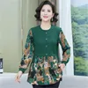 Women's Blouses Dames Spring Summer Gedrukt Patchwork Shirts Lady Fashion Casual Long Sleeve O-Neck Colla Printing Plus Size Blusas Tops