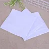 40cm Cotton White Handkerchief Soft Sweat Absorption Women Men Square Handkerchief Pure Color DIY Blank handkerchief Christmas Gift LT933