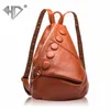 Womens 2024 Backpack Head Layer Cowhide Litchi Pattern Fashion Academy Style Bag