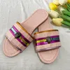 Summer Femme Flat Slides Outdoor Sandal Slipper Designer Shoes Fashion Luxury Engle Head Striped Slippers 2024 240418