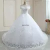 Vestidos de noiva Aplique o botão de renda aplicado em camadas de travessuras de costas vestidos de noiva vestidos de Novia Robe de Mariage