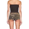 Kvinnors träningsdräkter Abstrakt stjärntryck 2 -stycken Shorts Set Summer Crop Tube Tops med Fold Over Outfits For Nightclub Streetwear