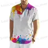 Heren T-shirts Zomer T-shirt voor mannen TS Graffiti Korte Slve Tops 3D-shirts Casual Strtwear Fashion Designer kleding Mens Henleys Shirt T240419