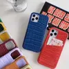 Cajuras de teléfonos celulares Case de teléfono de cuero de grano de cocodrilo de lujo con billetera de bolsas de tarjeta para iPhone 11 12 13 14 Pro Max más mini XS XR SE Tarjeta trasera J240418