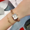 Wristwatches Women Quartz Watch Luxury Rectangle Square Clock Vintage Rose Gold Sliver Steel Orologio Reloj Ladies Wristwatch Mujer