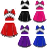 Vêtements Ensembles Kids Girls Cheerleading Uniform Suit Fancy Disch Top Top avec des paillettes de jupe Encourager la chef de pom-pom girl Sports