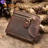 Wallets 2023 New Fashion Man Small Purse Anti Theft Brush Wallet Driver's License Cowhide Leather Clip Men's Wallet Card Holder