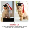 Hundkläder Cat Graduation Costume Elastic Doctorial Hat Justerbar hårband Partykläder