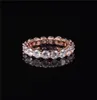 クラスターリングラグジュアリー925シルバー18KローズゴールドセッティングPave Full Eternity Band Engagement Wedding Diamond Platinum Ring Jewelry8213439