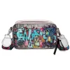 Bolsas PU Graffiti Bolsas de Crossbody Bolsas de Luxúria Strap Strap Bolsa de Câmera Moda Versátil Senhoras Bolsas de ombro