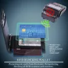 Portefeuilles noirs en fibre de carbone dollar argent Clip RFID Blocking Id Cash Credit Carte Slit Thin Thin Real Leather Wallet Mens Cartes pour hommes
