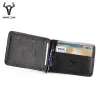 Clips Mingclan Men Wallet With Money Clip Genuine Leather Super Slim Front Pocket Credit Card Holder Designer Brand Small Male Wallets