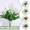 Decoratieve bloemen 7 Branch Witte kunstmatige lelie van het vallei Flower Gift Silk Fake Bouquet voor Home Office Wedding Party Decor W6n1