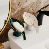 Dishes Luxury Ceramics Leaf Shape Soap Box Bathroom Soap Holder Dish Storage Plate Drain Soap Holder Box Bathroom Accessories Gadgets