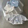 Girl Dresses Born Baby Boy Cotton Hoodie Lapel Dress Infant Toddler Stripe Sport Sweatshirt Suit Spring Autumn Clothes 0-2Y