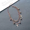 Charm Bracelets Mode Schmuck Titanstahl Roségoldene Geometrische Kreuzarmband ohne Allergien verblassen