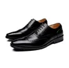 Classic italiano estilo para hombre Derby zapatos formales de oficina zapatos de cuero de cuero puntiagudo de vestidos de novia hechos a mano