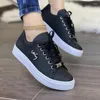 Casual Shoes 2024 Women's Spring Fashion Solid Color Lace-Up Sports Outdoor Running Bekväm inte halk