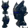 Máscaras de festa máscara de cosplay sci-fi helmetsamurai capacete personalizado samurai cyberpunk fit para halloween e festas 230523 dr homefavor dhlwp