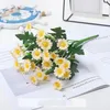 装飾的な花28ヘッドシミュレートされた花デイジー高品質のマルチカラーchrysanthemum偽のオフィスウェディングホームデコレーション