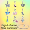 Nouveau créateur bracelet bracelet bleu rose fantôme papillon créatif perles de pendentif adapté à un collier de bracelet pandoras