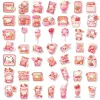 10/30 / 50pcs Alimentation rose mignon PVC Autocollant esthétique Décoration pour enfants Scrapbooking Splotation de papeterie coréenne Supplies pour les enfants