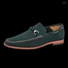 Casual schoenen lente zomer heren modemerk suede lederen loafers mocassins hollow out ademende slip op rijden