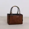 Bolsas Mulheres Bolsas 2019 Novo Bolsa de Bambu de estilo japonês, conjunto de chá de tecido ladras de verão Vintage Summer Bolsa de alta qualidade Bolsos Mujer