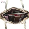 Bags New Women Handbag Laser Hologram Leather Shoulder Bag Lady Single Shopping Bags Large Capacity Casual Tote Bolsa Silver Xew