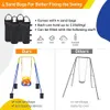 Funlio 2 in 1 Swing Set for Toddler and Baby S zworki - wytrzymałości dla dzieci z składanym metalowym stojakiem, grę w pomieszczeniach/na zewnątrz, łatwy montaż