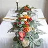 Dekorativa blommor Desktop Table Flower Decoration Interior Front Runner for Centerpieces