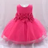 Kız elbise bebek elbise kabarık yay doğumlu 1 yıl doğum günü yürümeye başlayan çocuk bebek polka dot parti kızlar elbise elbisesi
