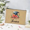 Storage Bags Customized Student Gifts Makeup Bag To Classmates Bachelor Cap Printing Large Capacity Eco Linen Cosmetic Organizer Handbags