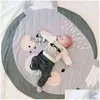 Baby tapijten Playmates speelmat Toys Katoen Born Infant Cling Pad Animal Deken Ronde Tapijt vloer Tapijt Kinderkinderen Kinderen Kamer kwekerij Decor 2 Othkg