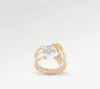 Designer ring for women luxury diamond ring old flower open ring wedding gold ring popular fashion classic high quality jewelry