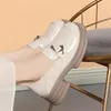 Casual Shoes 5cm British Platform Women loafers Soft Leather Spring Block Heels For Office Mom Small 41