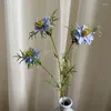 Dekorativa blommor 3 huvuden konstgjorda krysantemum blommor gren bröllop leveranser blommor arrangemang vardagsrum deco tillbehör parti