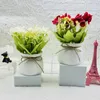 Decorative Flowers Easy Care Fake Plants Elegant Artificial Potted For Home Office Decor Realistic Faux Floral Room Bedroom