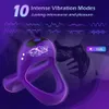 10 lägen vibrator cockring penis kuk ring på för man fördröjning utlösning sexleksaker män ringar penisring vuxna 18 240409
