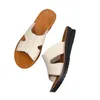Slippers Summer para vestir externo Women's Wedge Heel Sandals Soled e sapatos de praia