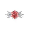 Band Rings Pansysen 100 925 Sterling Sier High Carbon Diamond Pink Sapphire Gemstone Förlovningsring för kvinnor Fina smycken Drop Deliv DHPFS