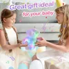 Athoinsu Rainbow Unicorn fyllda leksaker Animal Soft Music Plush Doll Colorful Gift for Girls Birthday Led Decoration 240407