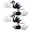 Decorações de jardim 8 PCs Black and White Swan Ornamento Mini Toys Animais Figuras Escultura Para Carros de Plástico Minúsculos Estátua