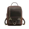 Taillenbeutel Vintage Leder Schlinge Brustbeutel Rucksack Männer/Frauen in 1 multifunktionaler schulter cooler Tagespack