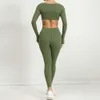 Set Lu Yoga Align Winter Sport Two Piece Sportwear Suit Workout Clothes for Women Outfit Fiess Long Sleeve Top wear Lemon Gym Running Work